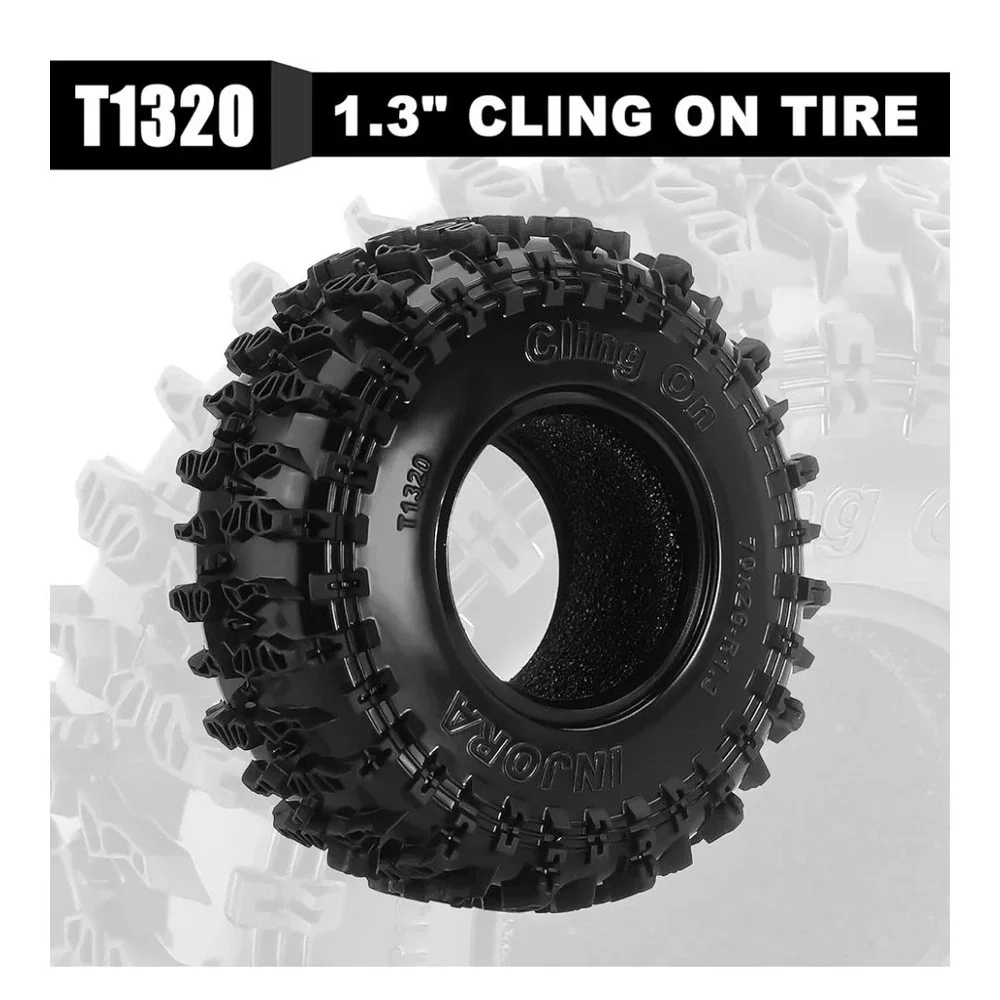 Injora 1.3 Inch Swamp Wheel Tire 70x26-R1.3 T1320 Set Professional‎ Tires New